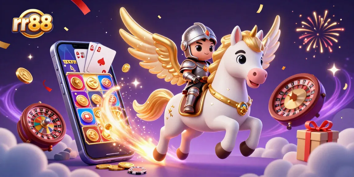 Experience thrilling gaming at rr88 with a galloping celestial horse and vibrant slot essentials.