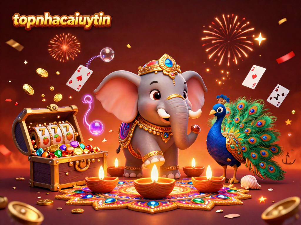 Engage at topnhacaiuytin with vibrant slots and 3D animated characters in a dynamic casino scene.