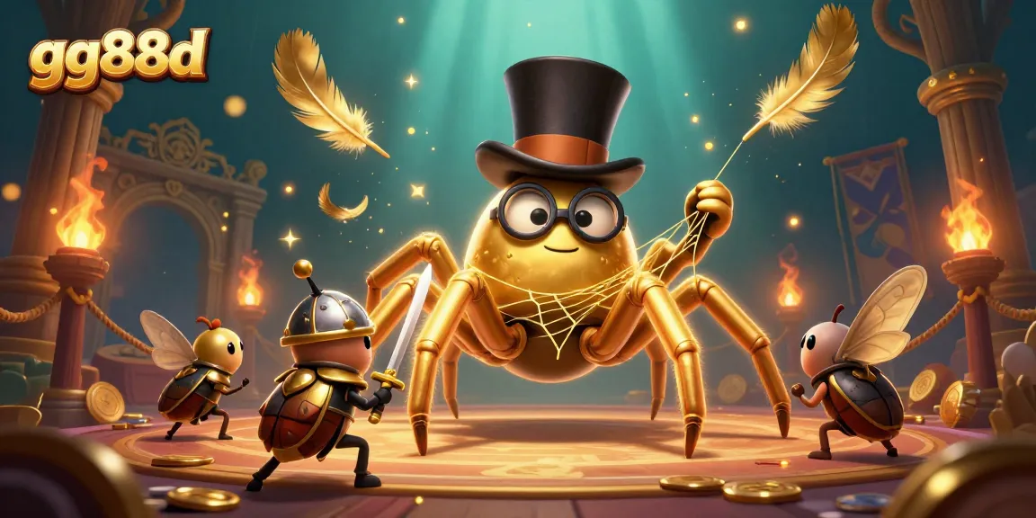 Join the excitement at gg88d as the golden tarantula spins its jackpot web amidst thrilling casino gameplay.