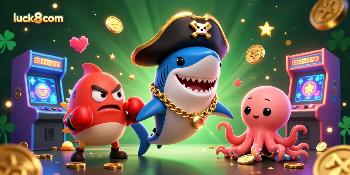 Engage with luck8com's vibrant casino experience featuring playful cartoon characters and dynamic gaming elements.