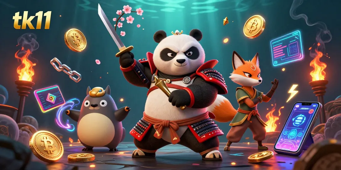 Experience thrilling spins at tk11 with a dynamic 3D scene of action, charm, and crypto elements.