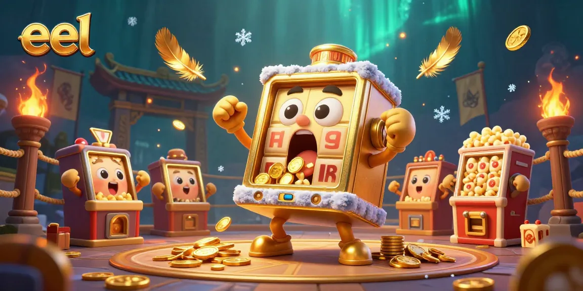 Experience the excitement of eel-inspired slot games with jumping coins and vibrant characters.