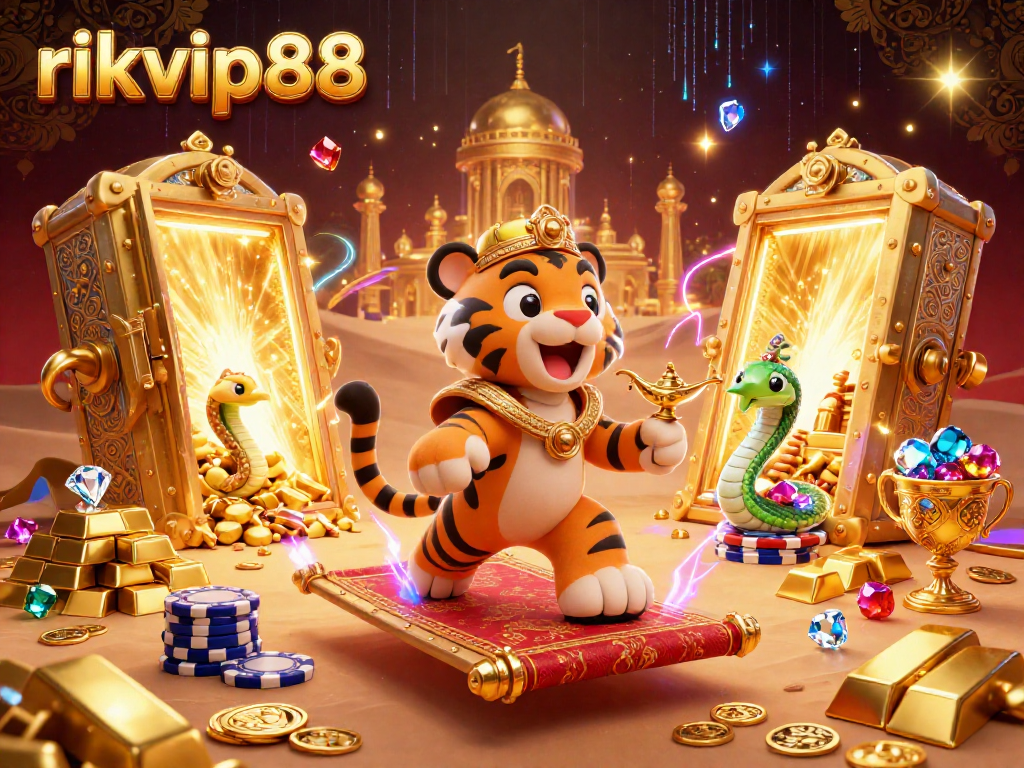 Experience thrilling gameplay with rikvip88 at a vibrant casino, featuring dynamic characters and dazzling treasures.