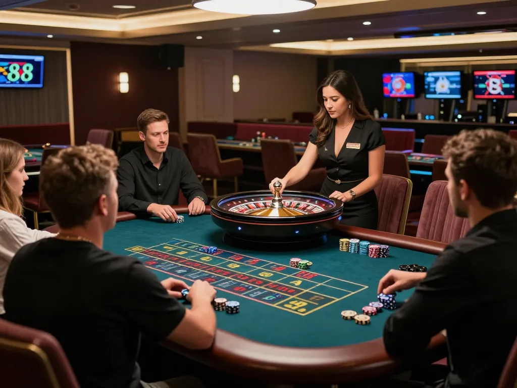 Experience live dealer action at x88 with thrilling roulette gameplay in an upscale setting.