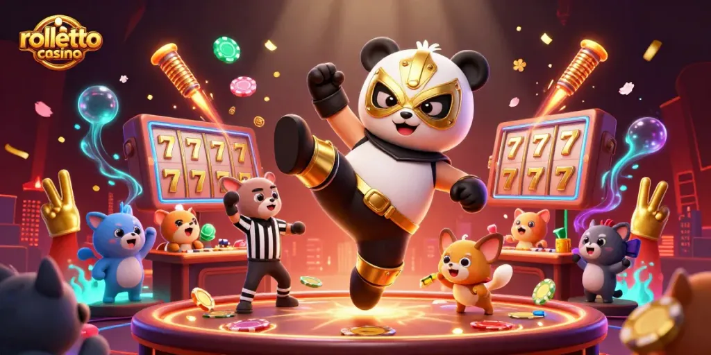 Experience the excitement at rolletto casino with animated characters, vibrant visuals, and dynamic gaming elements.