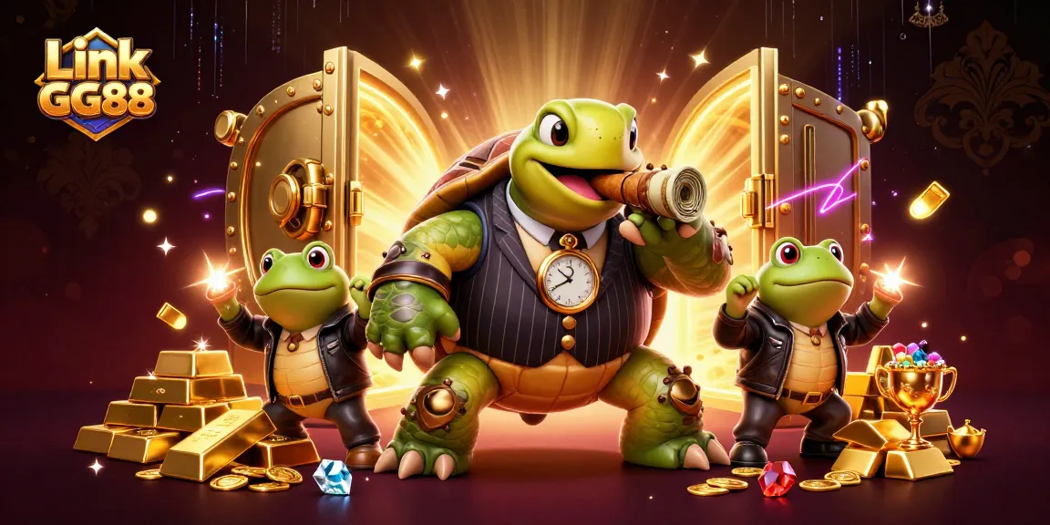 Experience the excitement of Link GG88 with a dynamic 3D illustration of engaging casino characters.