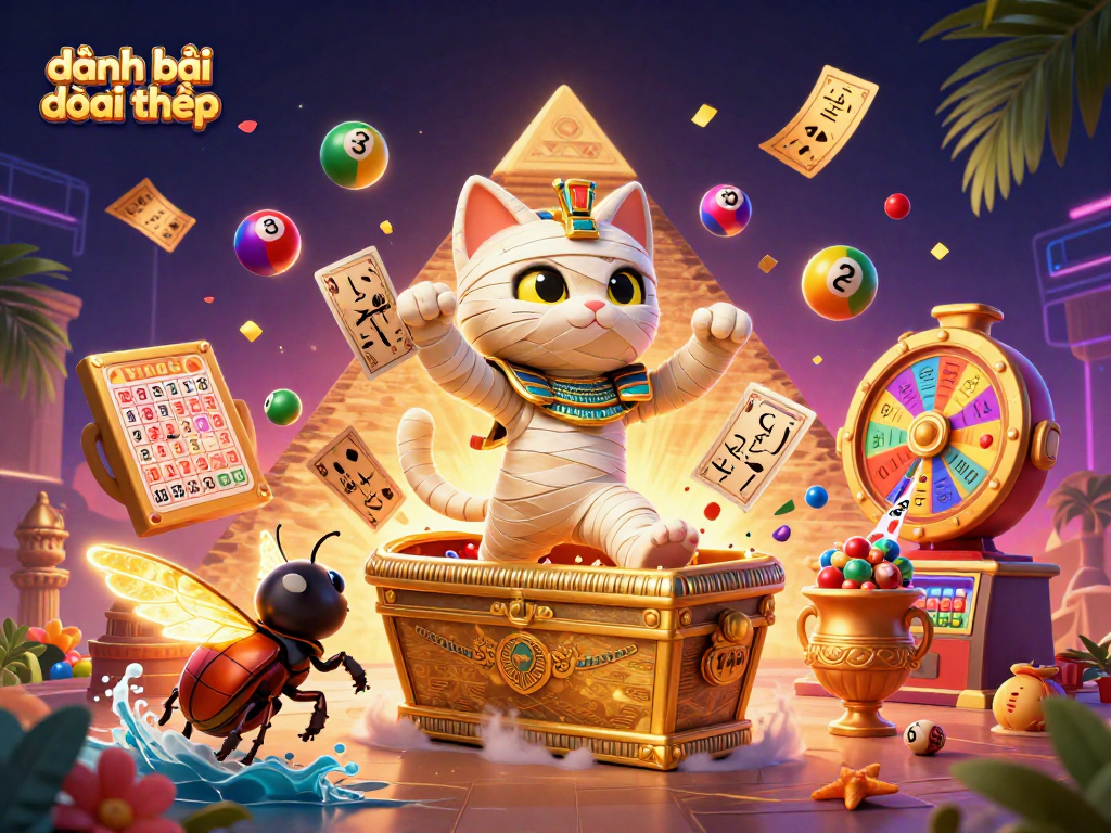 Engage in đánh bài đổi thưởng with lively caricatures and vibrant casino elements