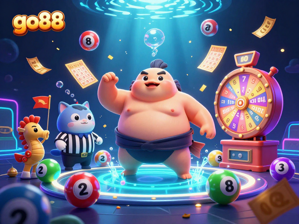 Experience the thrilling go88 lottery with a vibrant underwater scene showcasing action-packed gaming elements.