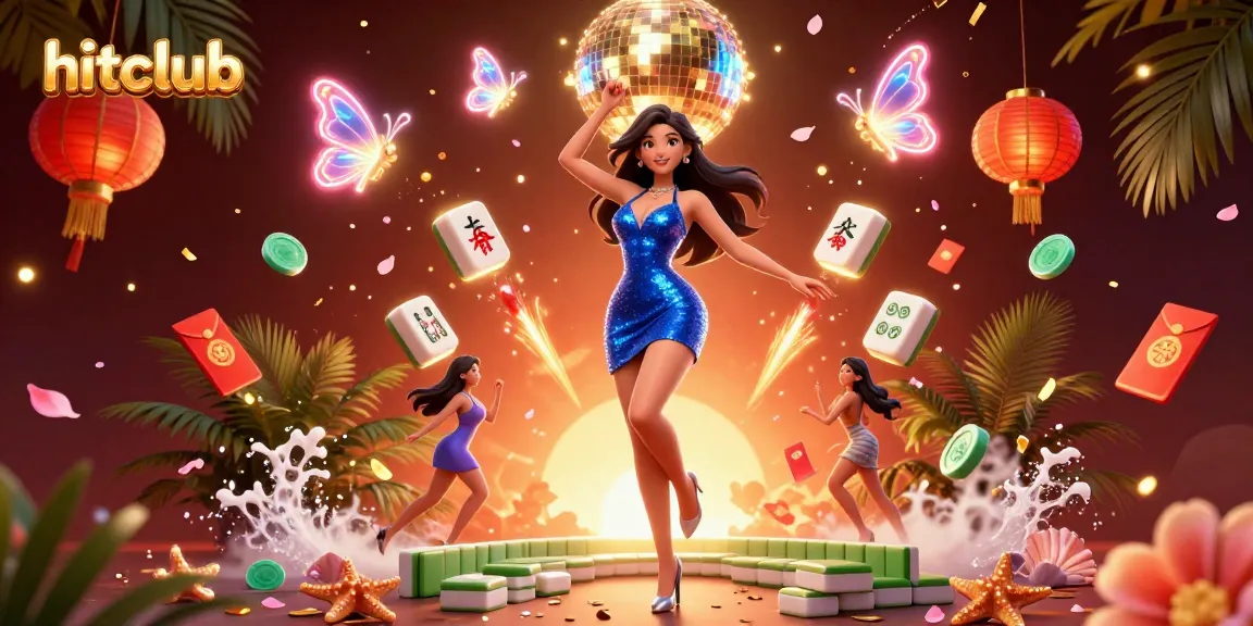Engage in the vibrant gaming atmosphere of hitclub, where colorful casino elements and excitement come alive.