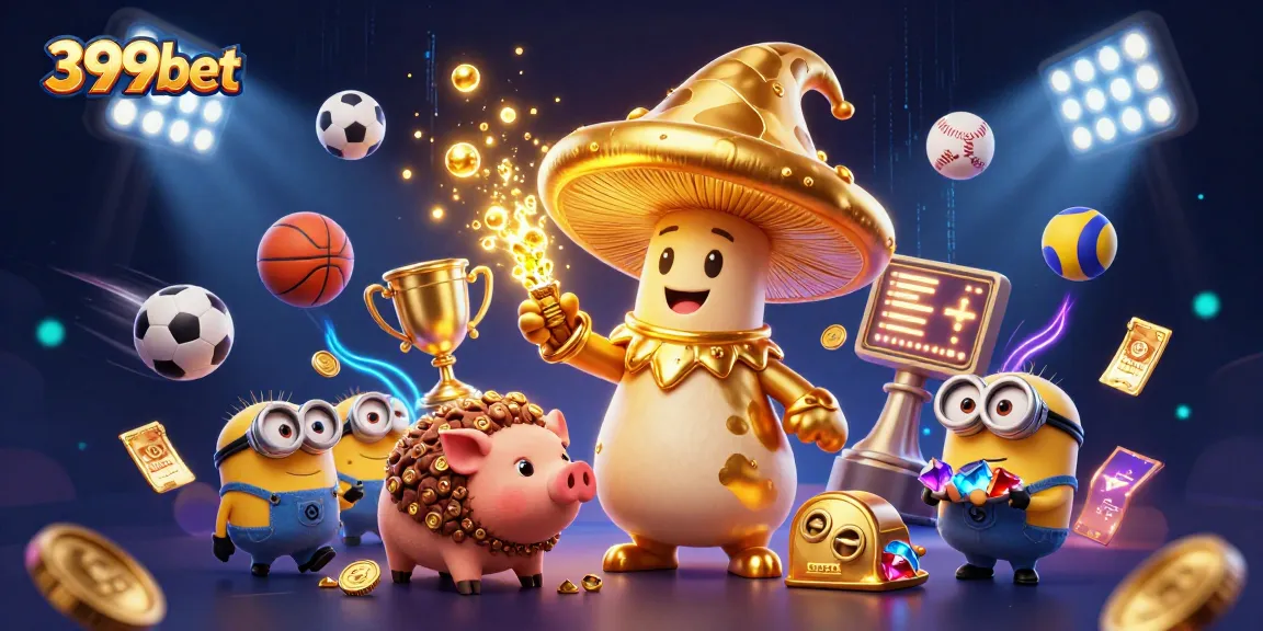 Win big at 399bet with immersive graphics, showcasing 3D wizard and sports elements.
