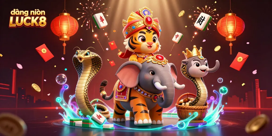 Experience the thrill of đăng nhập LUCK8 with a colorful, engaging 3D casino illustration.