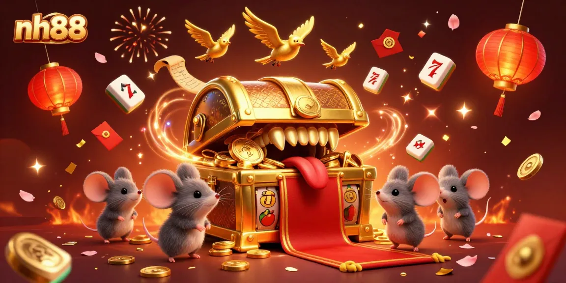 Experience the thrilling riches at nh88 with this captivating treasure chest illustration.