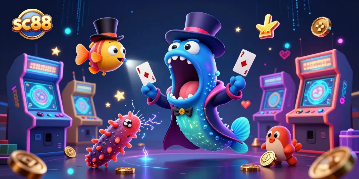 Experience thrilling wins with sc88 in this vibrant casino-themed scene filled with magical elements.